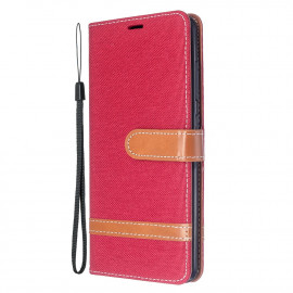 Denim Book Case Samsung Galaxy A51 Hoesje - Rood
