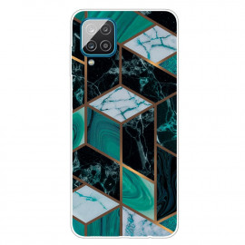 Coverup Marmor TPU Back Cover - Samsung Galaxy A12 Hülle - Emerald / Gold