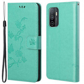 Coverup Blumen & Schmetterlinge Klapphülle - Samsung Galaxy A53 Hülle - Mintgrün