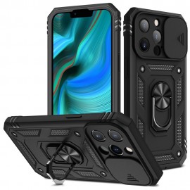 Ring Kickstand met Camera Shield - iPhone 13 Pro Hoesje - Zwart
