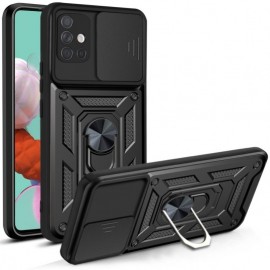 Coverup Armor Ring Ständer Back Cover mit Kamera Schutz - Samsung Galaxy A51 Hülle - Schwarz