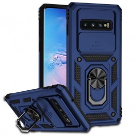 Coverup Armor Ring Ständer Back Cover mit Kamera Schutz - Samsung Galaxy S10 Hülle - Blau