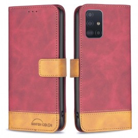 BINFEN Color Klapphülle - Samsung Galaxy A51 Hülle - Rot