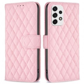 BINFEN Rhombus Klapphülle - Samsung Galaxy A53 Hülle - Rosa