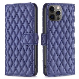 BINFEN Rhombus Klapphülle - iPhone 12 / 12 Pro Hülle - Blau