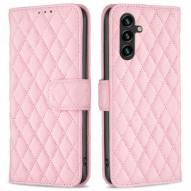 BINFEN Rhombus Klapphülle - Samsung Galaxy A15 Hülle - Pink