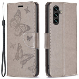 Coverup Schmetterlinge Klapphülle - Samsung Galaxy A15 Hülle - Taupe Grau