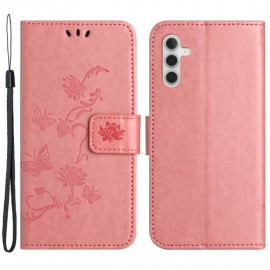 Coverup Blumen & Schmetterlinge Klapphülle - Samsung Galaxy A15 Hülle - Rosa