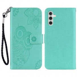 Coverup Eulen Klapphülle - Samsung Galaxy A15 Hülle - Cyan