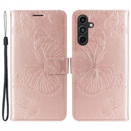 Coverup Schmetterlinge Klapphülle - Samsung Galaxy A15 Hülle - Roségold