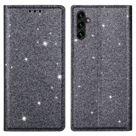 Coverup Glitzer Klapphülle - Samsung Galaxy A15 Hülle - Grau