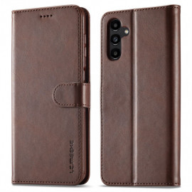 LC.IMEEKE Luxus Klapphülle - Samsung Galaxy A15 Hülle - Dunkelbraun