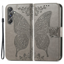 Coverup Schmetterling Klapphülle - Samsung Galaxy A15 Hülle - Grau