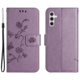 Coverup Blumen & Schmetterlinge Klapphülle - Samsung Galaxy A35 Hülle - Lila