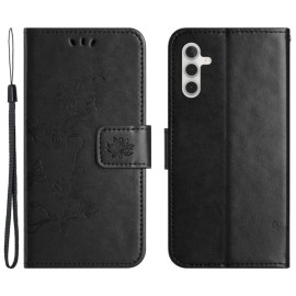 Coverup Blumen & Schmetterlinge Klapphülle - Samsung Galaxy A35 Hülle - Schwarz