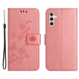 Coverup Blumen & Schmetterlinge Klapphülle - Samsung Galaxy A35 Hülle - Rosa