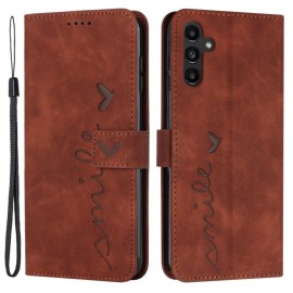 Coverup Smile Klapphülle - Samsung Galaxy A35 Hülle - Braun