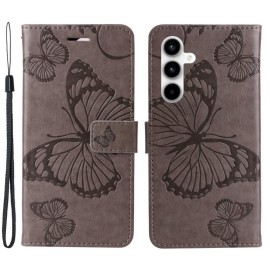 Coverup Schmetterlinge Klapphülle - Samsung Galaxy A35 Hülle - Taupe Grau