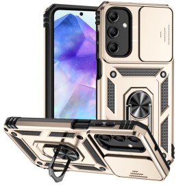 Coverup Armor Ring Ständer Back Cover mit Kamera Schutz - Samsung Galaxy A35 Hülle - Gold
