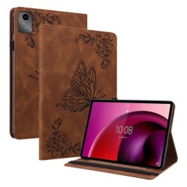 Vlinder & Bloemen Book Case - Lenovo Tab M11 Hülle - Braun