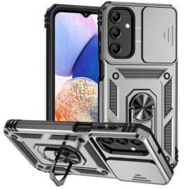 Coverup Armor Ring Ständer Back Cover mit Kamera Schutz - Samsung Galaxy A15 Hülle - Grau