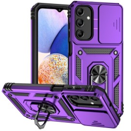 Coverup Armor Ring Ständer Back Cover mit Kamera Schutz - Samsung Galaxy A15 Hülle - Violett