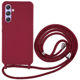 Coverup Colour TPU Back Cover mit Handykette - Samsung Galaxy A15 Hülle - Bordeaux