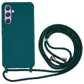 Coverup Colour TPU Back Cover mit Handykette - Samsung Galaxy A15 Hülle - Dunkelgrün