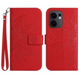 Coverup Sonnenblumen Klapphülle - OPPO Reno13 F / FS 5G Hülle - Rot