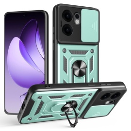 Coverup Armor Ring Ständer Back Cover mit Kamera Schutz - OPPO Reno13 F / FS 5G Hülle - Mintgrün