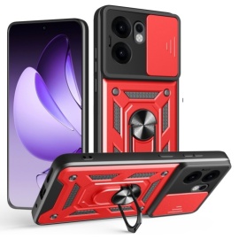 Coverup Armor Ring Ständer Back Cover mit Kamera Schutz - OPPO Reno13 F / FS 5G Hülle - Rot