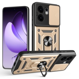 Coverup Armor Ring Ständer Back Cover mit Kamera Schutz - OPPO Reno13 F / FS 5G Hülle - Gold