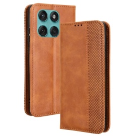 Coverup Vintage Style Klapphülle - Motorola Edge 60 / 60 Fusion Hülle - Braun