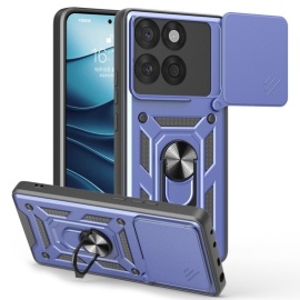Coverup Armor Ring Ständer Back Cover mit Kamera Schutz - Motorola Edge 60 / 60 Fusion Hülle - Blau
