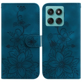 Coverup Blumen Klapphülle - Motorola Edge 60 / 60 Fusion Hülle - Blau