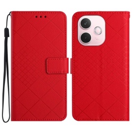 Coverup Rhombus Klapphülle - OPPO A5 Pro 5G Hülle - Rot