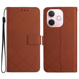 Coverup Rhombus Klapphülle - OPPO A5 Pro 5G Hülle - Braun