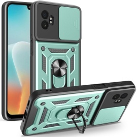 Coverup Armor Ring Ständer Back Cover mit Kamera Schutz - Samsung Galaxy Xcover 7 Pro Hülle - Grün