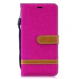 Denim Klapphülle - Samsung Galaxy S10 Hülle - Rosa