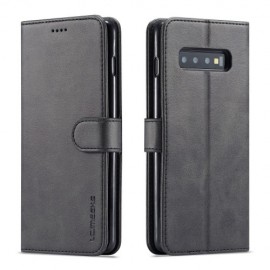 LC.IMEEKE Luxus Klapphülle - Samsung Galaxy S10 Hülle - Schwarz